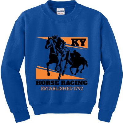 Kentucky Horse Racing Vintage Ky Derby Horse Jockey Costume Cool Gift Kids Sweatshirt