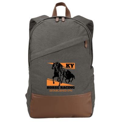 Kentucky Horse Racing Vintage Ky Derby Horse Jockey Costume Cool Gift Cotton Canvas Backpack