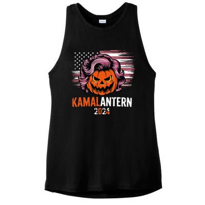 Kamala Harris Retro Halloween Jack O Lantern Flag 2024 Ladies PosiCharge Tri-Blend Wicking Tank