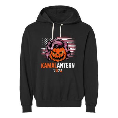 Kamala Harris Retro Halloween Jack O Lantern Flag 2024 Garment-Dyed Fleece Hoodie