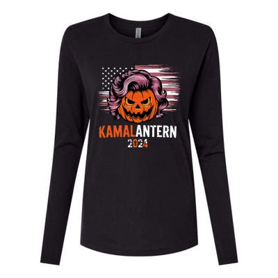 Kamala Harris Retro Halloween Jack O Lantern Flag 2024 Womens Cotton Relaxed Long Sleeve T-Shirt