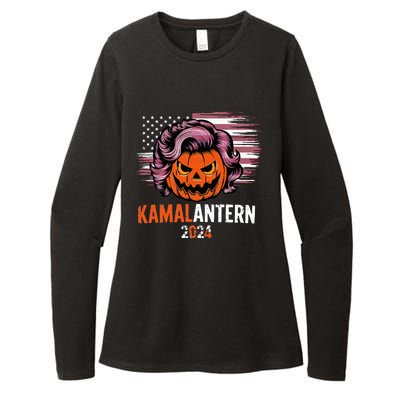 Kamala Harris Retro Halloween Jack O Lantern Flag 2024 Womens CVC Long Sleeve Shirt