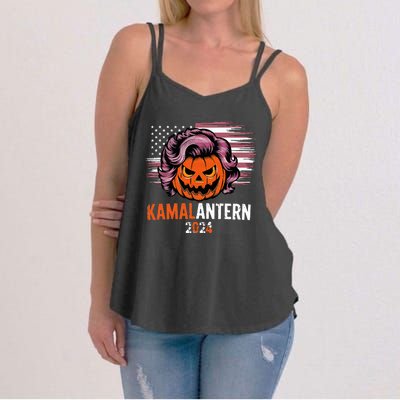 Kamala Harris Retro Halloween Jack O Lantern Flag 2024 Women's Strappy Tank