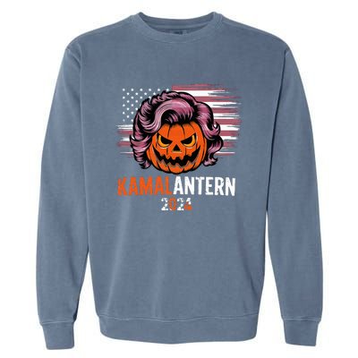 Kamala Harris Retro Halloween Jack O Lantern Flag 2024 Garment-Dyed Sweatshirt