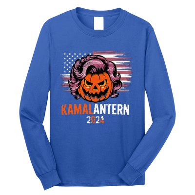 Kamala Harris Retro Halloween Jack O Lantern Flag 2024 Long Sleeve Shirt