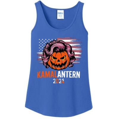 Kamala Harris Retro Halloween Jack O Lantern Flag 2024 Ladies Essential Tank