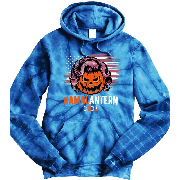 Kamala Harris Retro Halloween Jack O Lantern Flag 2024 Tie Dye Hoodie