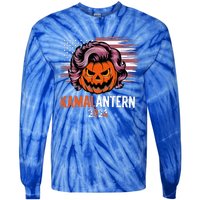 Kamala Harris Retro Halloween Jack O Lantern Flag 2024 Tie-Dye Long Sleeve Shirt