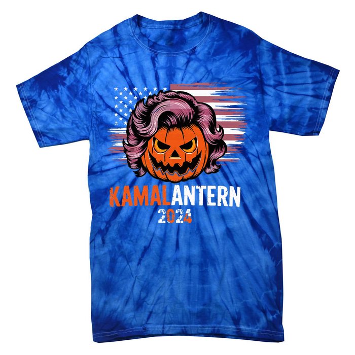 Kamala Harris Retro Halloween Jack O Lantern Flag 2024 Tie-Dye T-Shirt