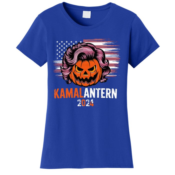 Kamala Harris Retro Halloween Jack O Lantern Flag 2024 Women's T-Shirt