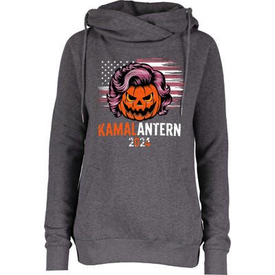 Kamala Harris Retro Halloween Jack O Lantern Flag 2024 Womens Funnel Neck Pullover Hood