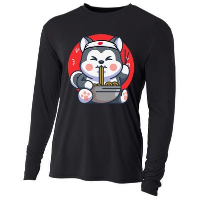 Kawaii Husky Ra Cute Japanese Manga Anime Dog Lovers Cooling Performance Long Sleeve Crew