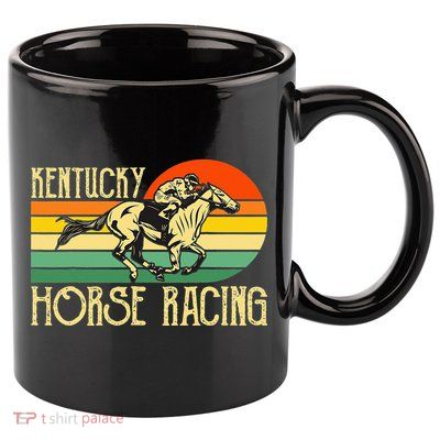 Kentucky Horse Racing Fan Retro Derby Racing Festival Party 11oz C Handle Ceramic Mug