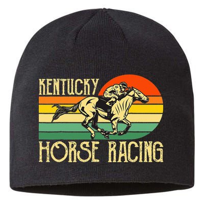 Kentucky Horse Racing Fan Retro Derby Racing Festival Party Sustainable Beanie