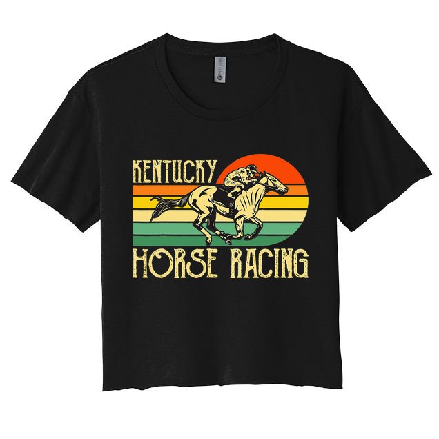 Kentucky Horse Racing Fan Retro Derby Racing Festival Party Crop Top