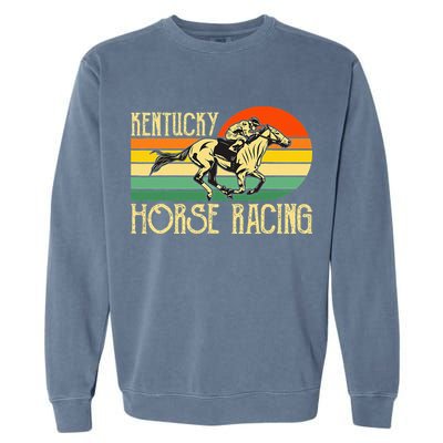 Kentucky Horse Racing Fan Retro Derby Racing Festival Party Garment-Dyed Sweatshirt