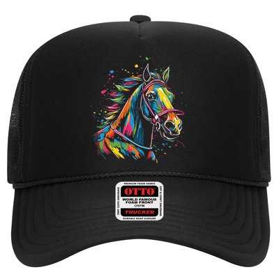 Kentucky Horse Racing Painting Derby Horse Jockey Costume Trucker Hat