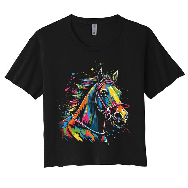 Kentucky Horse Racing Painting Derby Horse Jockey Costume Crop Top