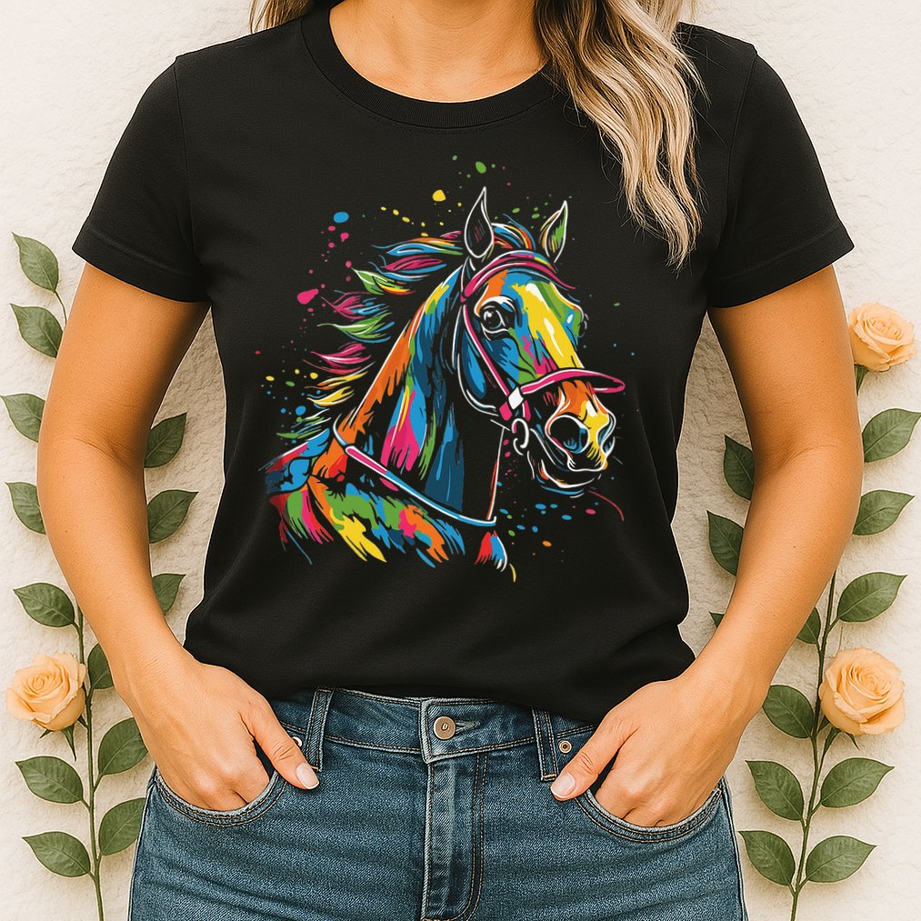 Kentucky Horse Racing Painting Derby Horse Jockey Costume Womens T-Shirt