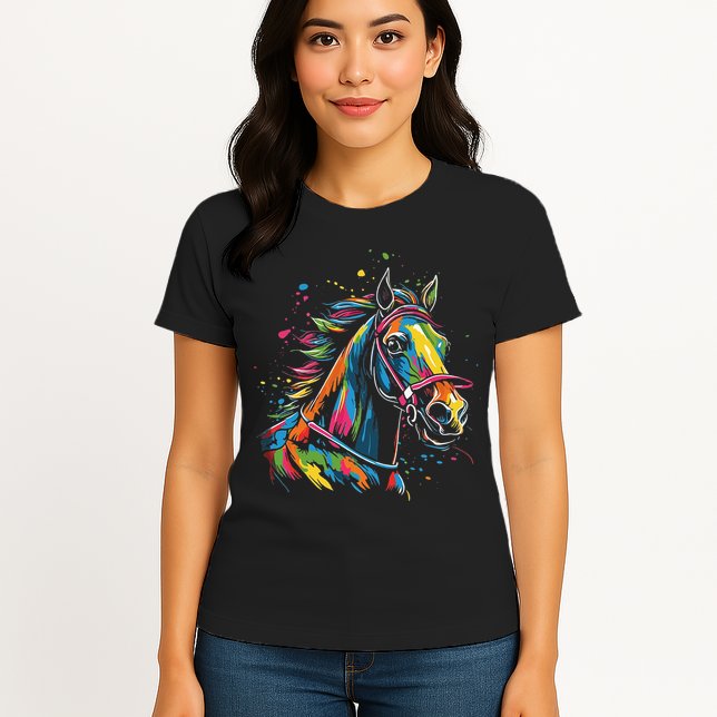 Kentucky Horse Racing Painting Derby Horse Jockey Costume Womens T-Shirt
