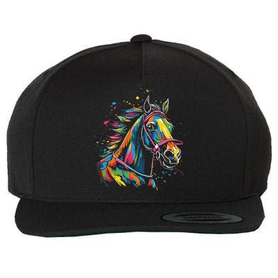 Kentucky Horse Racing Painting Derby Horse Jockey Costume Wool Snapback Cap