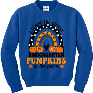 Kindergarten Halloween Rainbow I Teach The Cutest Pumpkins Gift Kids Sweatshirt