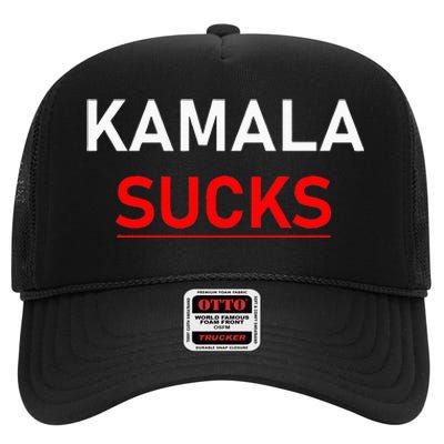 Kamala Harris Sucks High Crown Mesh Back Trucker Hat