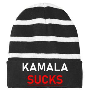 Kamala Harris Sucks Striped Beanie with Solid Band