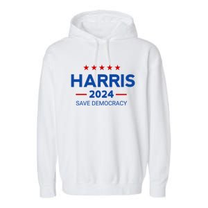 Kamala Harris Save Democracy 2024 For President Campaign Gift Garment-Dyed Fleece Hoodie