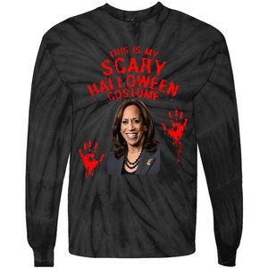 Kamala Harris Scary Halloween Gag President Costume Tie-Dye Long Sleeve Shirt