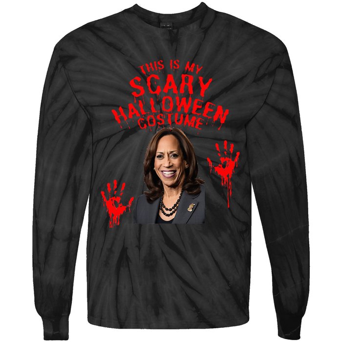 Kamala Harris Scary Halloween Gag President Costume Tie-Dye Long Sleeve Shirt