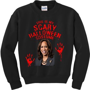 Kamala Harris Scary Halloween Gag President Costume Kids Sweatshirt