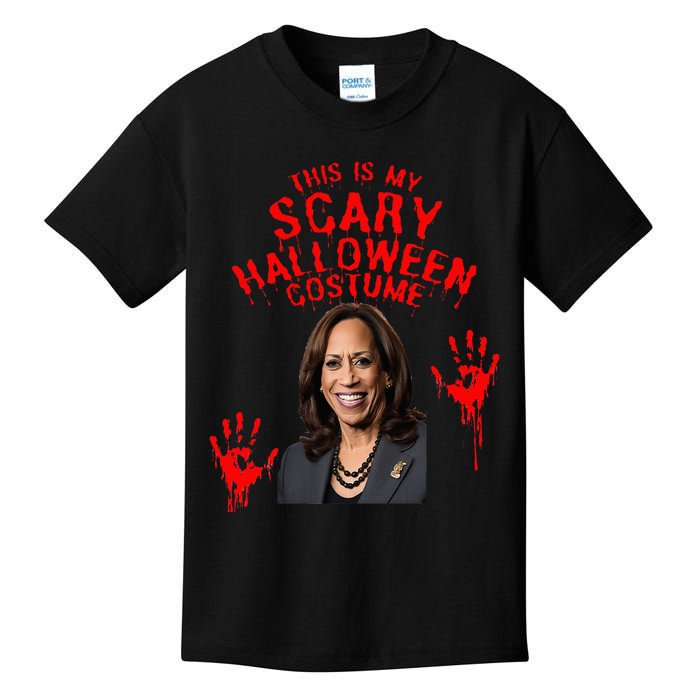 Kamala Harris Scary Halloween Gag President Costume Kids T-Shirt