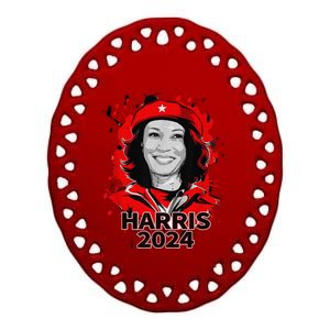 Kamala Harris Saves Democracy In 2024 For President Campaign Ceramic Oval Ornament