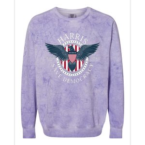 Kamala Harris Save Democracy Vote 2024 Colorblast Crewneck Sweatshirt