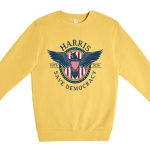 Kamala Harris Save Democracy Vote 2024 Premium Crewneck Sweatshirt