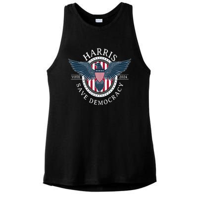 Kamala Harris Save Democracy Vote 2024 Ladies PosiCharge Tri-Blend Wicking Tank