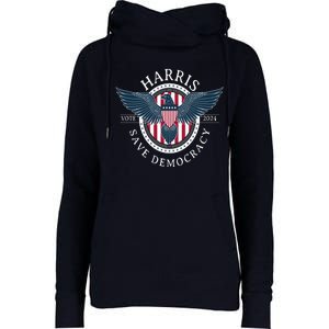 Kamala Harris Save Democracy Vote 2024 Womens Funnel Neck Pullover Hood