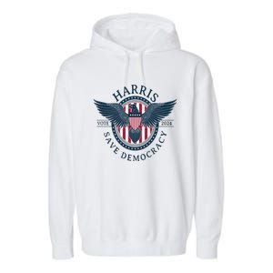 Kamala Harris Save Democracy Vote 2024 Garment-Dyed Fleece Hoodie