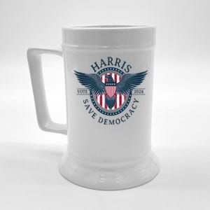 Kamala Harris Save Democracy Vote 2024 Beer Stein