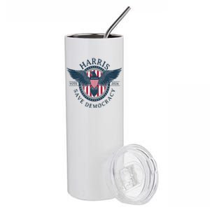 Kamala Harris Save Democracy Vote 2024 Stainless Steel Tumbler