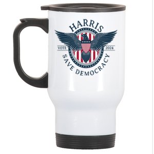 Kamala Harris Save Democracy Vote 2024 Stainless Steel Travel Mug