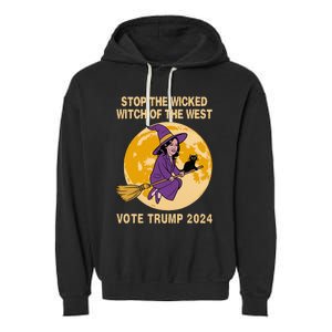 Kamala Harris Stop The Wicked Witch Of The West Garment-Dyed Fleece Hoodie