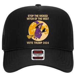 Kamala Harris Stop The Wicked Witch Of The West High Crown Mesh Back Trucker Hat