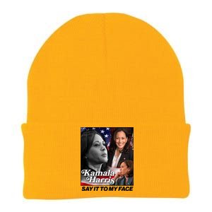 Kamala Harris Say It To My Face 2024 Election Knit Cap Winter Beanie