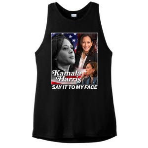 Kamala Harris Say It To My Face 2024 Election Ladies PosiCharge Tri-Blend Wicking Tank