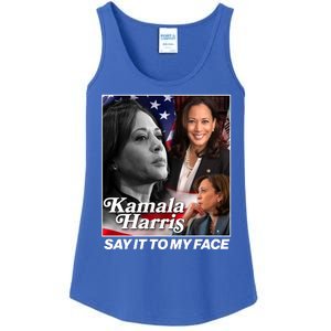 Kamala Harris Say It To My Face 2024 Election Ladies Essential Tank