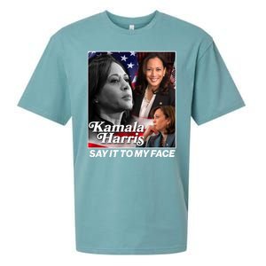 Kamala Harris Say It To My Face 2024 Election Sueded Cloud Jersey T-Shirt