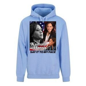 Kamala Harris Say It To My Face 2024 Election Unisex Surf Hoodie