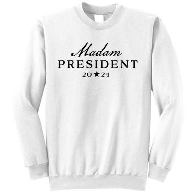 Kamala Harris Simple Script Feminine Madam President 2024 Sweatshirt